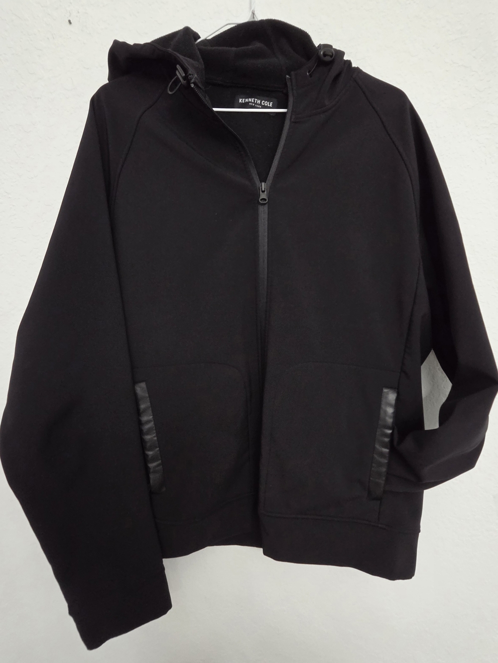 Kenneth Cole Men's Black Hooded Lightweight Jacket